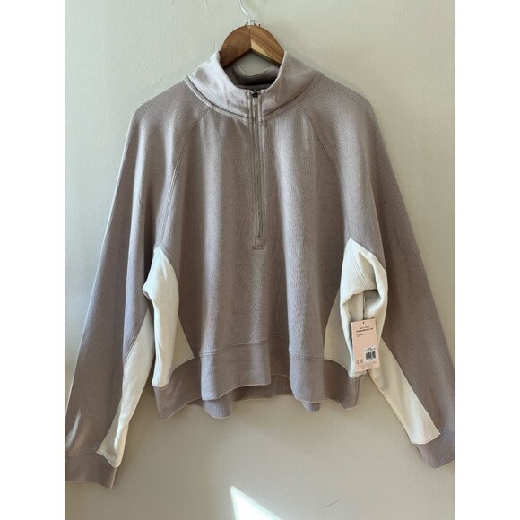 Danskin Tops - Danskin Sz XL Womens Luxe Half Zip Sweater Top‎ Scuba Rib Sweatshirt Stretch